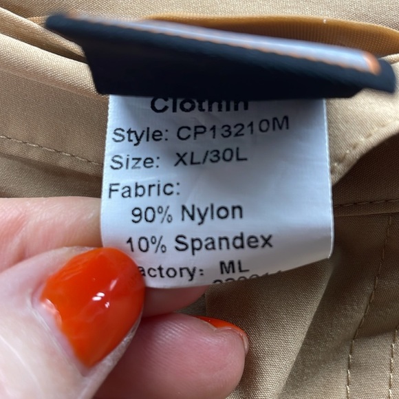 Clothin Men's Khaki Nylon Pants With Pockets Size XL - Picture 4 of 5